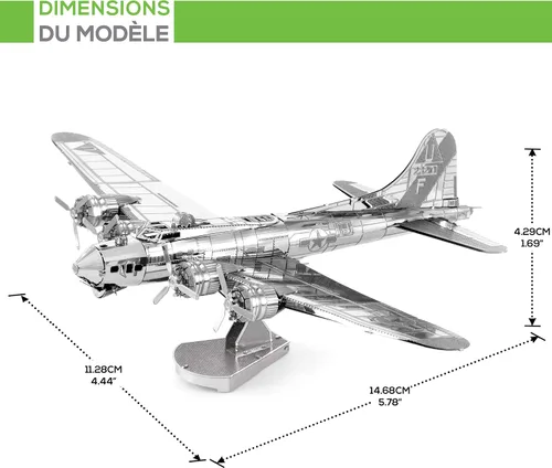 Vista 7 de Kit de modelo metálico 3D de Fascinations Metal Earth B-17 Flying Fortress