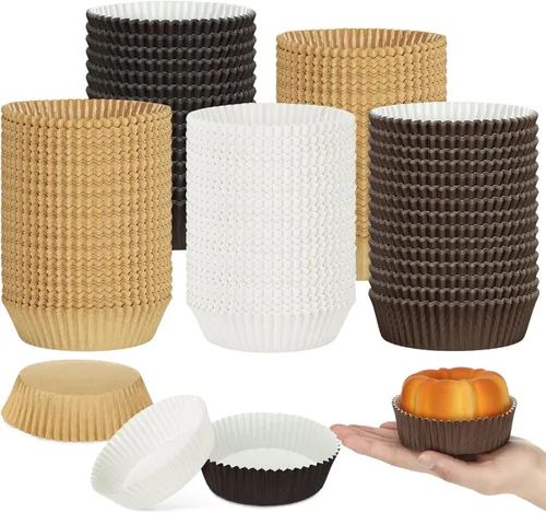 Vista 11 de Uiifan Moldes Desechables Redondos para Cupcakes, Moldes de Papel para Hornear, Envolturas de Cupcake, Papel para Cupcake Apto para Microondas