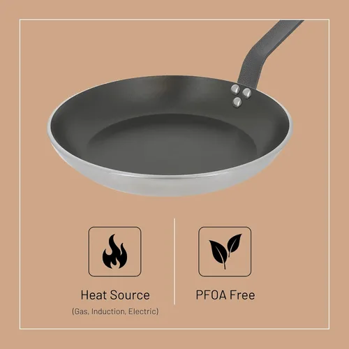Vista 3 de De Buyer CHOC INDUCTION - Sartén antiadherente de 12.5 pulgadas, revestimiento de PTFE de 5 capas, resistente a la deformación y los arañazos
