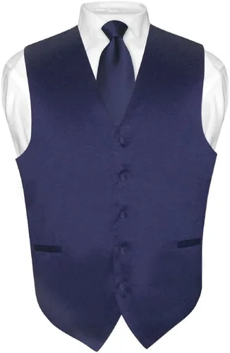 Vista 6 de Vesuvio Napoli Conjunto de corbata y chaleco de vestir para hombre de color rosa sólido para traje o esmoquin Azul bebé