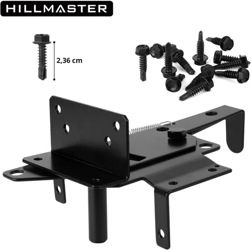 Vista 2 de HILLMASTER Pestillo de puerta de alta resistencia autobloqueante para valla de madera, cerradura de puerta automática de gravedad de montaje