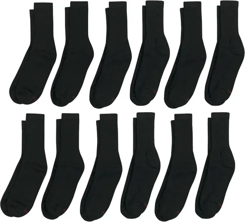 Vista 6 de Hanes Men's Double Tough Crew Socks, 12-Pair Pack