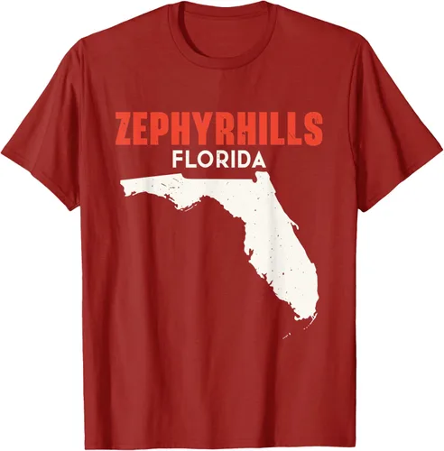 Vista 14 de Zephyrhills Florida USA State America Travel Floridian T-Shirt, Negro