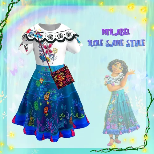 Vista 2 de Almce Disfraz de Isabella Encanto Mirabe, vestido de princesa de dibujos animados, disfraz de Halloween para parrillas