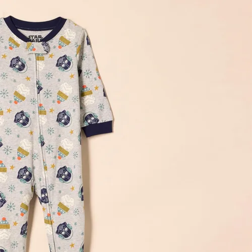 Vista 2 de Tienda Essentials Disney Marvel Star Wars - Pijama unisex de algodón con pies para bebés y niños pequeños, paquete múltiple