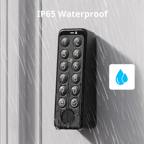 Vista 6 de SwitchBot Smart Keypad Touch para SwitchBot Lock, Entrada sin llaves con huella dactilar para el hogar, IP65 a prueba de agua, admite contraseñas