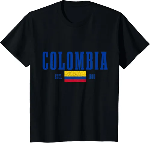 Vista 35 de Colombia Est. 1810 - Camiseta de Colombia Vintage, Negro, S