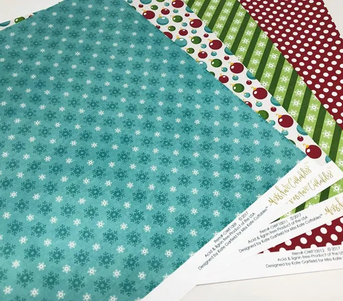 Vista 4 de Paquete de papel con patrón – Oh What Fun – Scrapbook Premium Specialty Paper de una cara de 12 x 12 pulgadas, colección incluye 16 hojas – por Miss