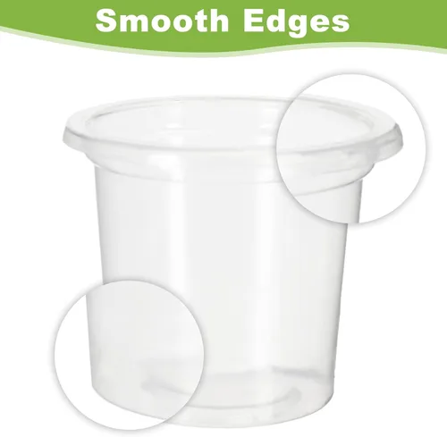 Vista 4 de Mini vasos de gelatina desechables de 0.6 oz/0.7 fl oz, pequeños vasos de muestra de plástico transparente para degustación de alcohol de tequila