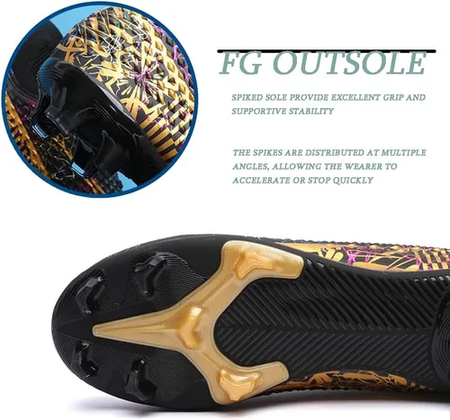 Vista 5 de Zapatos de fútbol para hombre, zapatillas de fútbol profesionales de alta calidad, zapatos de fútbol para entrenamiento, competición