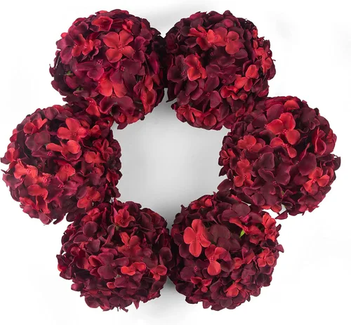 Vista 19 de DuHouse Hortensias artificiales de seda con tallos, hortensias falsas para bricolaje, centro de mesa de boda, decoración del hogar, paquete de 6