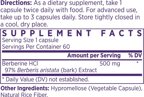 Vista 2 de NAOMI Himalayan Berberine 500mg – Apoya la función metabólica saludable y un perfil lipídico equilibrado – HIMABERB® patentado, berberina HCl 97%