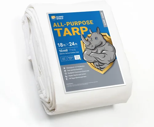 Vista 73 de GUARD SHIELD - Lona resistente, impermeable, de polietileno, gruesa, resistente a los rayos ultravioleta, con ojales, para exteriores, 6 x 8 pies
