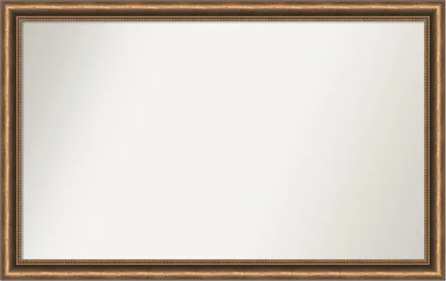Vista 164 de Amanti Art Espejo de baño de bronce para sobre fregadero, 24 x 24 pulgadas, espejo de tocador cuadrado estrecho de bronce Manhattan, marco de madera