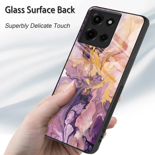 Vista 84 de Funda para Motorola Moto Edge 2022, cubierta trasera de vidrio templado con protector de pantalla, funda protectora a prueba de golpes para Motorola