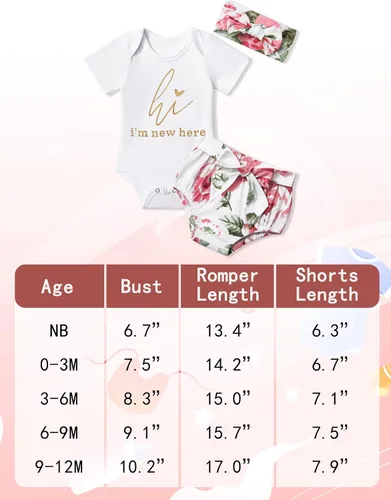 Vista 7 de Ropa para bebé recién nacida, conjunto de mameluco de arcoíris, conjunto corto de verano para hermana pequeña, 3 piezas
