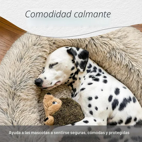 Vista 4 de Best Friends by Sheri - The Original Calming Donut - Cama calmante en forma de dona para perros y gatos - Pelo largo, azul bebé, M, 30 x 30 pulgadas