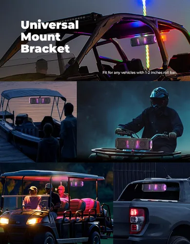 Vista 7 de KEKEMIMOTO 2025 Midnight 40 Barra de sonido UTV de 16 pulgadas, IP65 resistente al agua Golf Cart Sound Bar, ATV Speaker Bluetooth with RGB, SxS