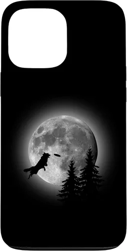 Vista 24 de Border Collie Catching Frisbee Moon Case for iPhone 16