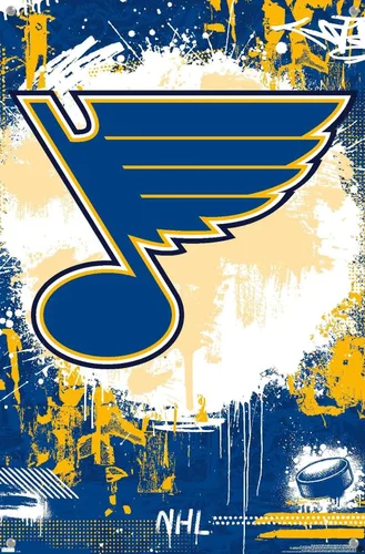 Vista 4 de Trends International NHL St. Louis Blues - Póster de pared con el logotipo Maximalist 23, 14.72 x 22.37 pulgadas, paquete de póster y alfiler premium