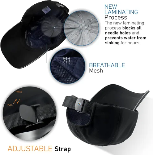 Vista 38 de Gorra de béisbol impermeable para hombre, sombrero de lluvia plegable para correr al aire libre, sombrero de pesca solar