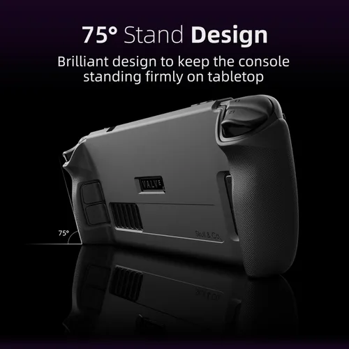 Vista 4 de Skull & Co. GripCase Bundle para Steam Deck funda protectora suave con agarres texturizados, protección completa y soporte, diseño de cubierta