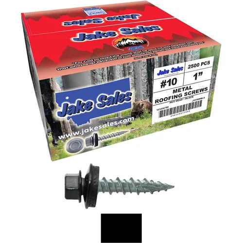 Vista 340 de Tornillos para techos de metal gris ABC 10 x 1 - Cabezal hexagonal - Arandela EPDM - Arandela de arranque automático/roscado - 1 bolsa - 250