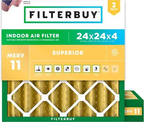 Vista 46 de Filterbuy Filtro de aire MERV 11 de 8 x 14 x 1 pulgadas para defensa de mascotas y alergias (paquete de 2), filtros electrostáticos plisados