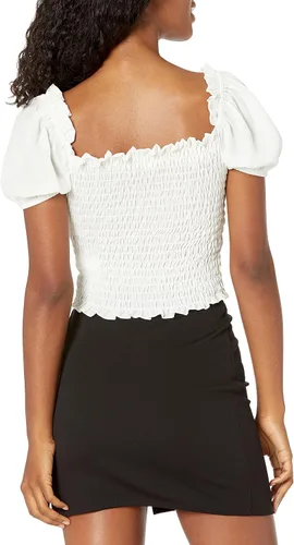 Vista 6 de Wild Meadow Top fruncido de manga abombada para mujer