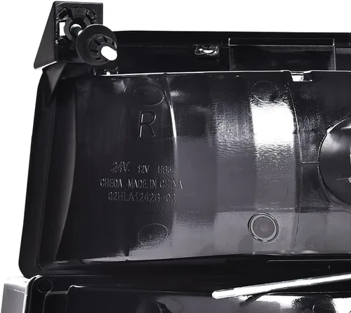 Vista 9 de Faros LED DRL, faro lente transparente carcasa negra reflector ámbar