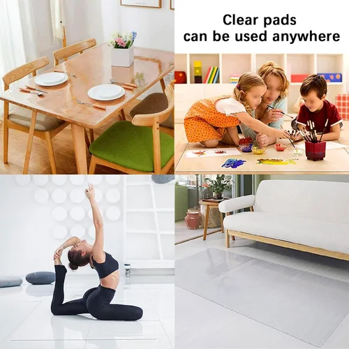 Vista 4 de Drsyffsup Alfombrilla de suelo duro para silla de oficina, cubierta protectora de suelo de PVC transparente, antideslizante, impermeable, 0.079 in