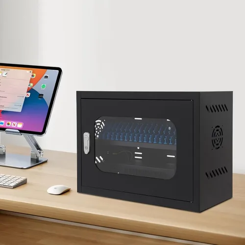 Vista 8 de 20 Unit Device Charging Station, Charging Cabinet for Cellphones & Tablet Computers, Mobile Phone Charging Cabinet with Charger Cable Management or