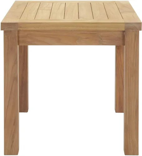 Vista 3 de Modway Mesa auxiliar teca marina para patio y exteriores, Madera, Natural