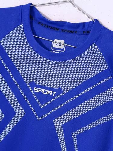 Vista 5 de Fldy Conjunto de camisetas y pantalones cortos de fútbol para niños, de secado rápido, uniforme de entrenamiento de equipo deportivo, manga corta