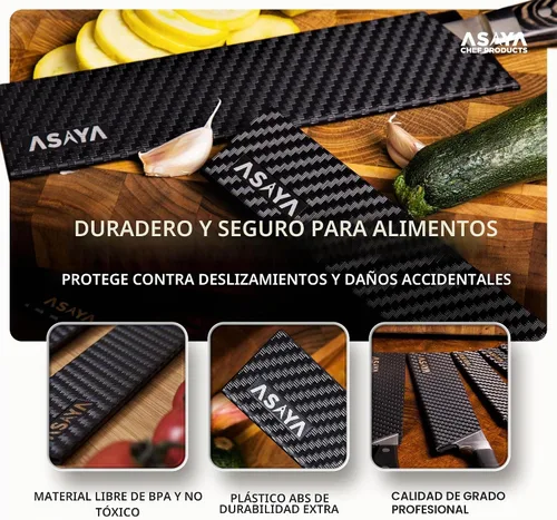 Vista 3 de Asaya Protectores profesionales para filos de cuchillo, dos fundas universales para cuchillos Streak, 6 x 1 pulgada, extra resistente, plástico ABS