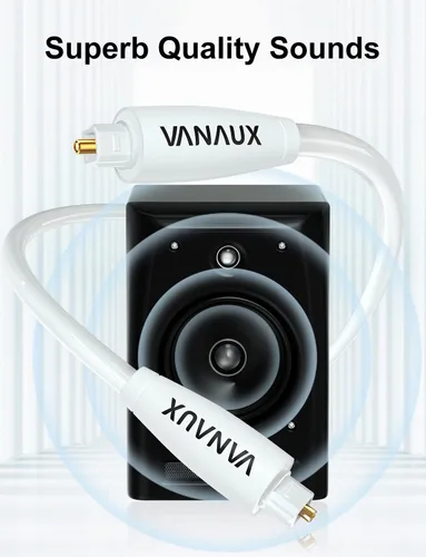 Vista 5 de VANAUX Cable de audio óptico blanco, cable óptico digital S/PDIF Toslink de fibra óptica para cine en casa, barra de sonido
