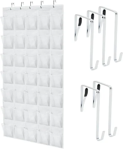 Vista 20 de Gorilla Grip - Zapatero para colgar en la puerta, 24 bolsillos de malla para sostener hasta 40 libras, organizador para parte trasera del armario