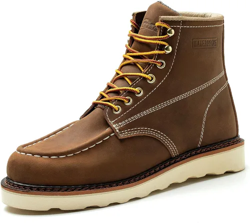 Vista 10 de Botas de trabajo para hombre - Botas de trabajo de 6 pulgadas con punta de cuña suave, Botas de trabajo impermeables para hombre