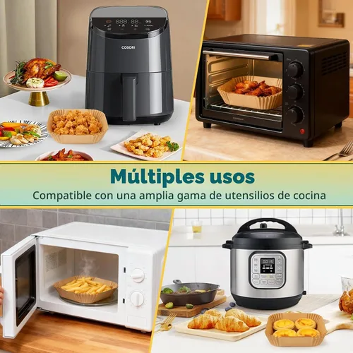 Vista 6 de BYKITCHEN 200 forros pequeños para freidora de aire de 5.5 pulgadas