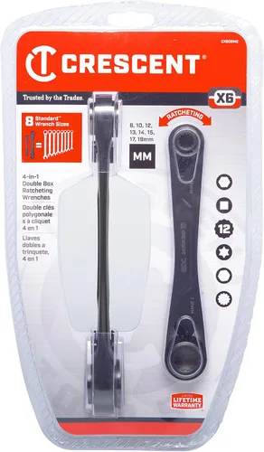 Vista 4 de Crescent CX6DBM2 - Juego de llaves métricas de trinquete de óxido negro 4 en 1 de 2 piezas X6 (paquete de 12)