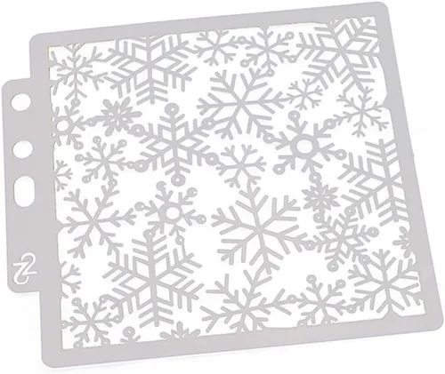 Vista 2 de Plantillas de pintura de plástico PET con diseño hueco de copo de nieve, perfectas para diseño textil, decoración de pared, ventana, papel, álbumes