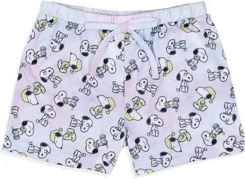 Vista 5 de INTIMO Peanuts - Conjunto de pijama para niña con texto en inglés "I Woke Up This Cute Snoopy Tie-dye