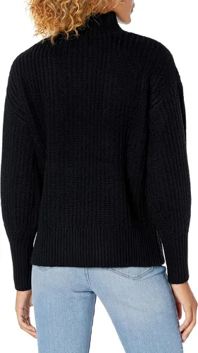 Vista 2 de The Drop INES - Suéter grueso acanalado con cuello alto falso para mujer