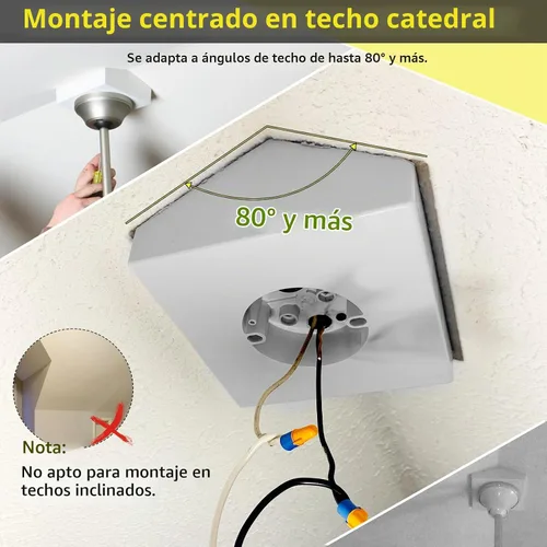 Vista 5 de Caja de Montaje de Ventilador, Soporte de Montaje de Ventilador de Techo, Caja de Montaje de Ventilador de Techo, Kit de Montaje de Ventilador