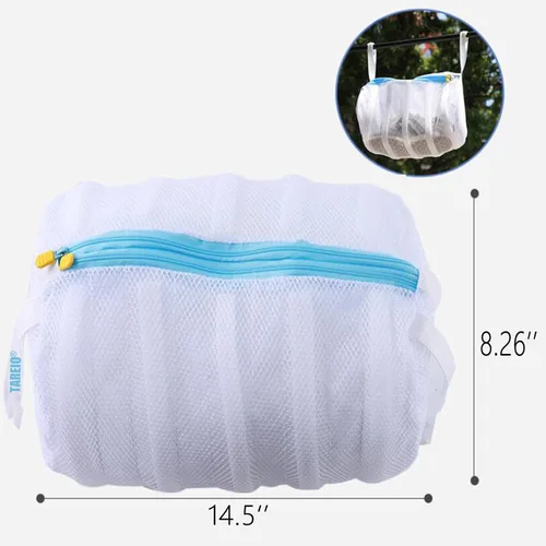 Vista 2 de Wannoc - Bolsa de lavado de zapatos, bolsas de lavandería grandes para lavadora, secadora de ropa 2 en 1 para zapatos, tenis, calcetines, zapatos