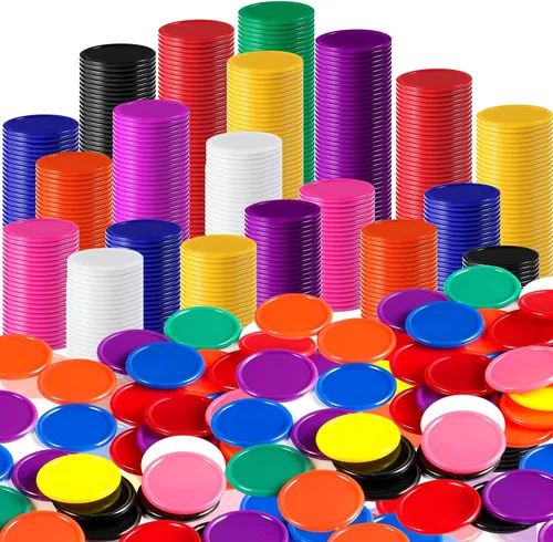Vista 11 de Coopay 300 discos de plástico para contadores de aprendizaje, discos de conteo de fichas de bingo para práctica de matemáticas y fichas de póquer, 1