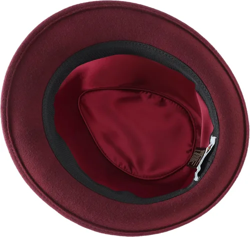 Vista 17 de Home Prefer Sombrero de invierno de fieltro de lana para hombre Sombrero de ala corta Fedora