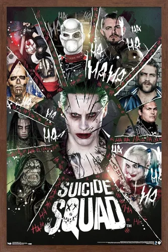 Vista 16 de Trends International DC Comics Movie - Escuadrón Suicida - Póster de pared circular, 14.725 x 22.375 pulgadas, versión enmarcada de madera de granero
