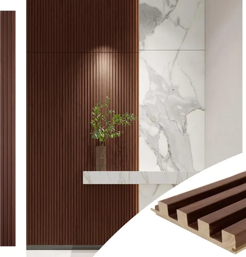 Vista 9 de Art3d Paneles de pared de madera de listones para decoración de interiores y techos, paquete de 4 muestras, 6 x 5.7 pulgadas.