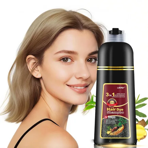 Vista 17 de leorx - Paquete de 2 champús de tinte para el cabello negro, 3 en 1, tinte de champú para cobertura de canas, coloración herbaria instantánea